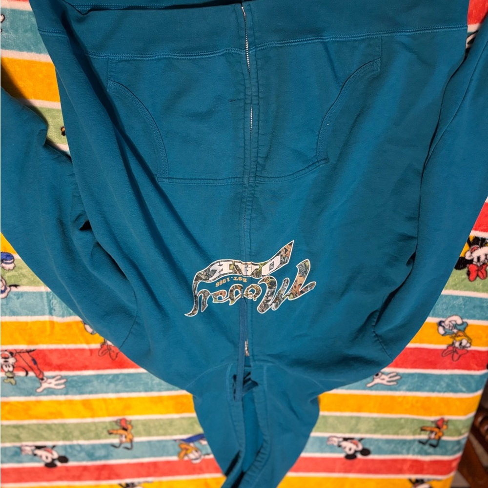Mossy Oak Teal Full-Zip Hoodie Sweater